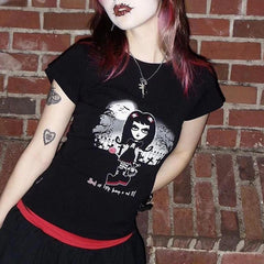 Gothic Streetwear Graphic Cotton T-shirt
