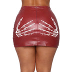 Leopard Stitching Low Waist Skirt