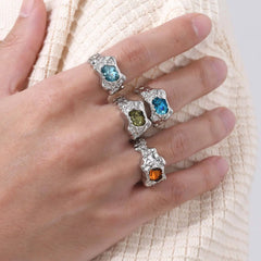 Lava Colorful Zircon Gothic Ring