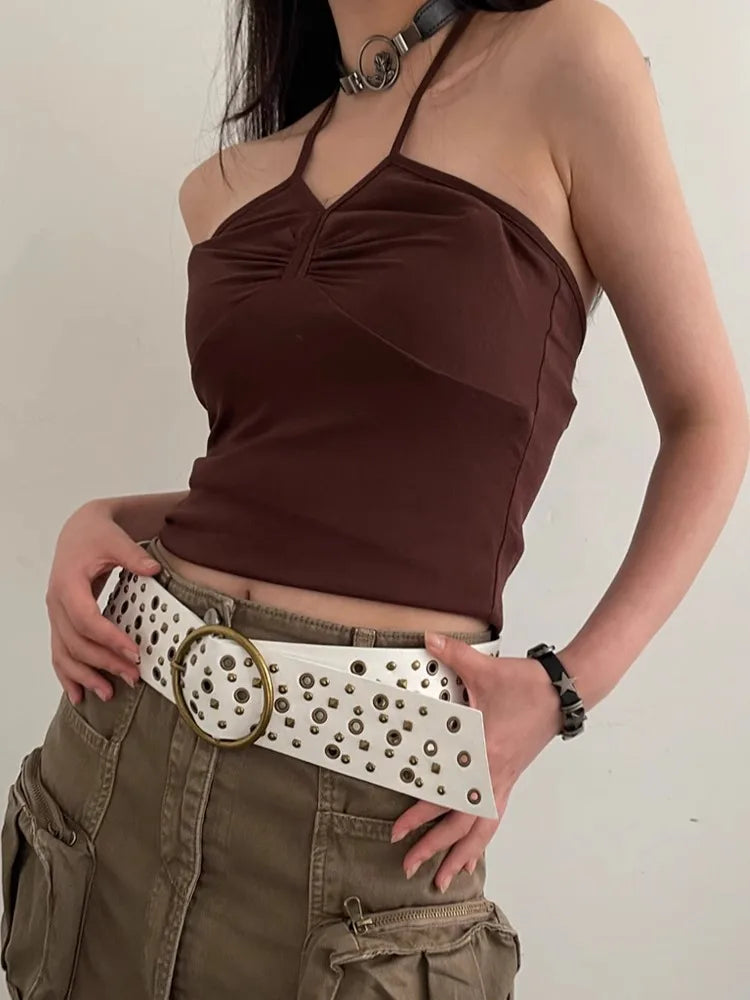 Retro Gothic Rivet Wide Belt