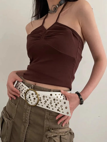 Retro Gothic Rivet Wide Belt