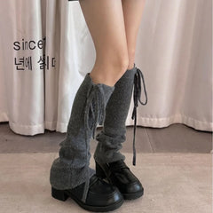 Gothic Lace-up Knitted Winter Sock