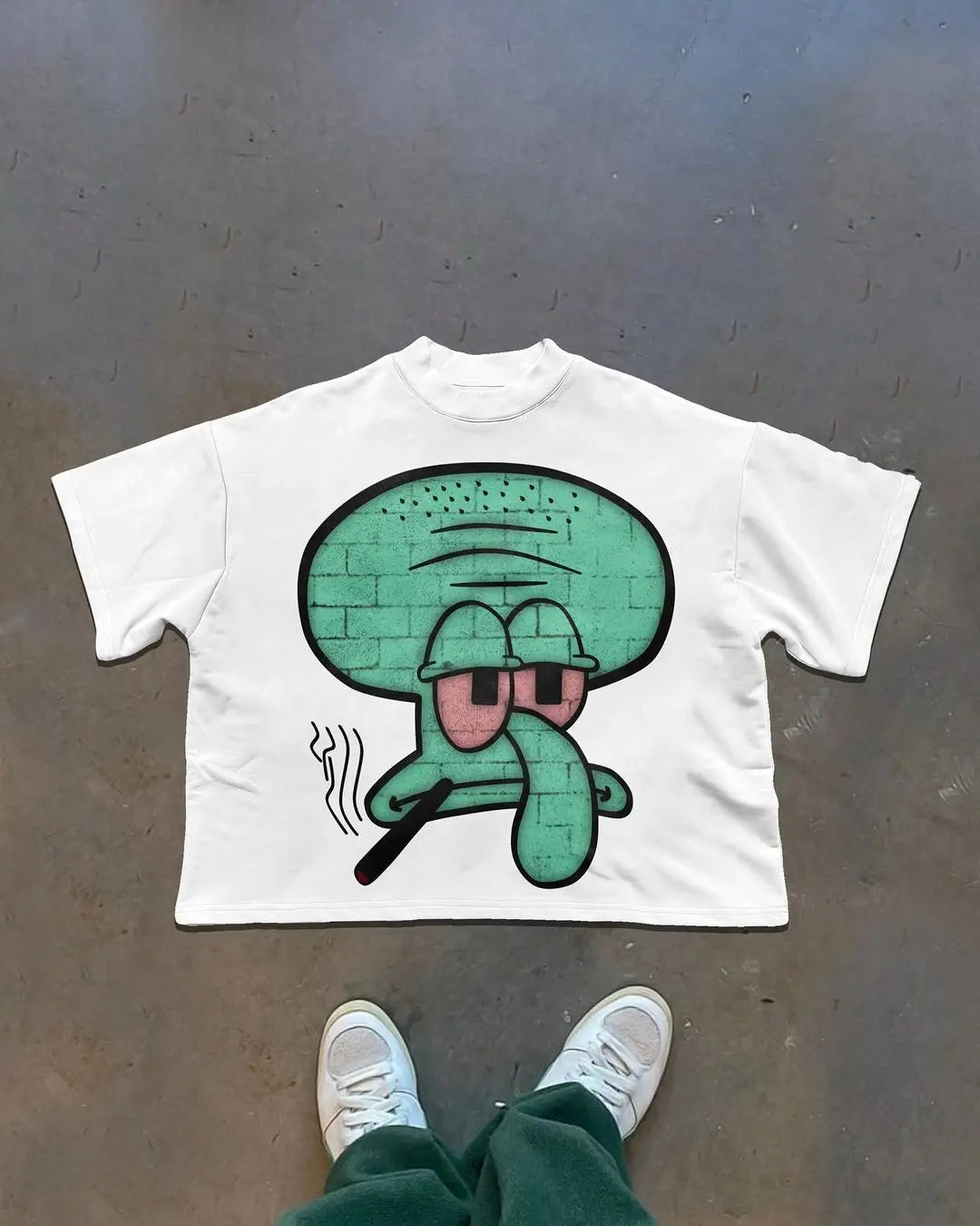 Hip Hop Cartoon Print Oversized T-shirt Main image