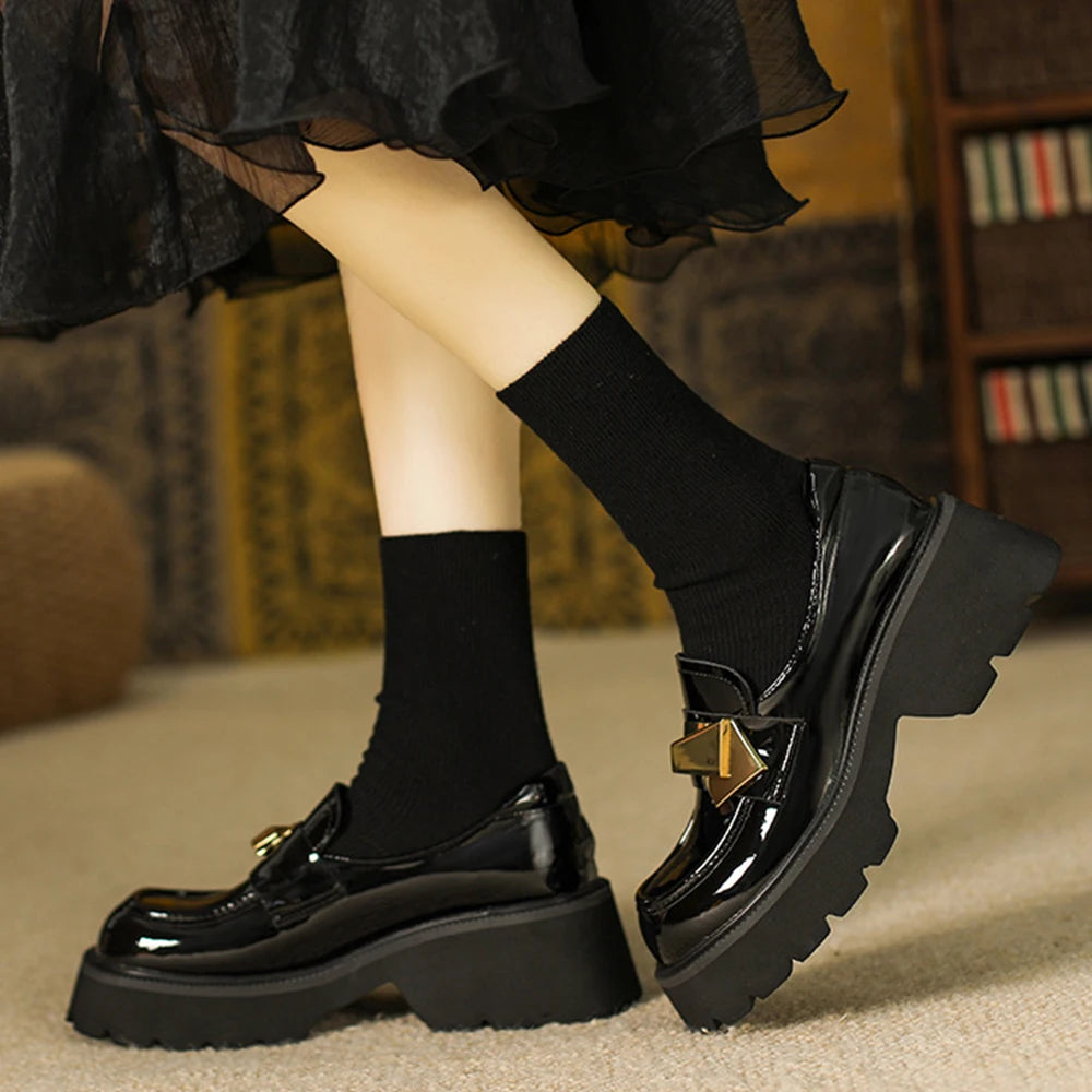 Leather Vintage Platform Loafer Sneaker