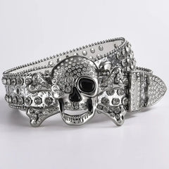 Punk Gothic Skull Diamond Rhinestone Belt