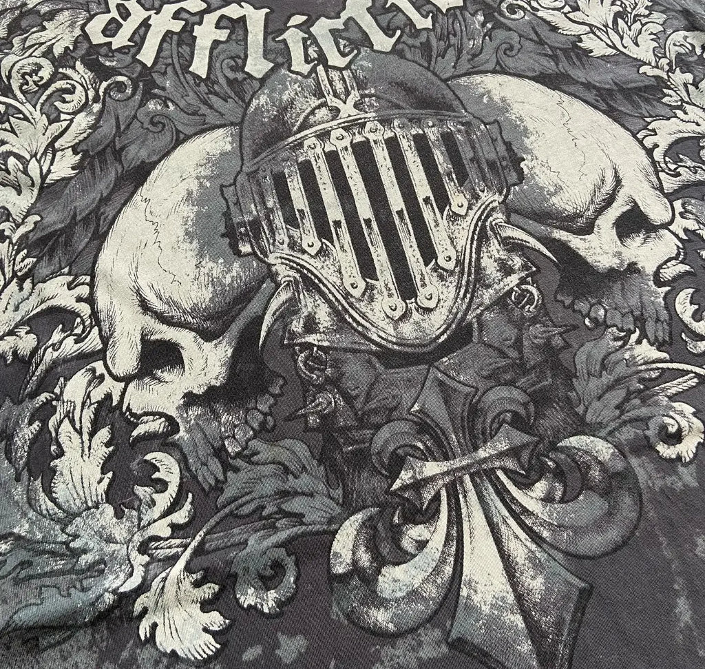 Skull Cross Print Gothic Cotton T-shirt