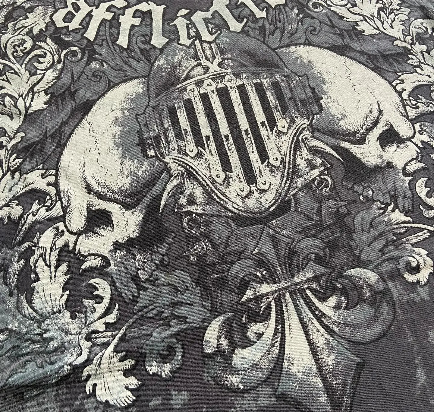 Skull Cross Print Gothic Cotton T-shirt