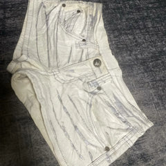 White Embroidered Mini Short