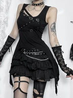 Gothic Vintage Punk Black Slim Tank Crop Top