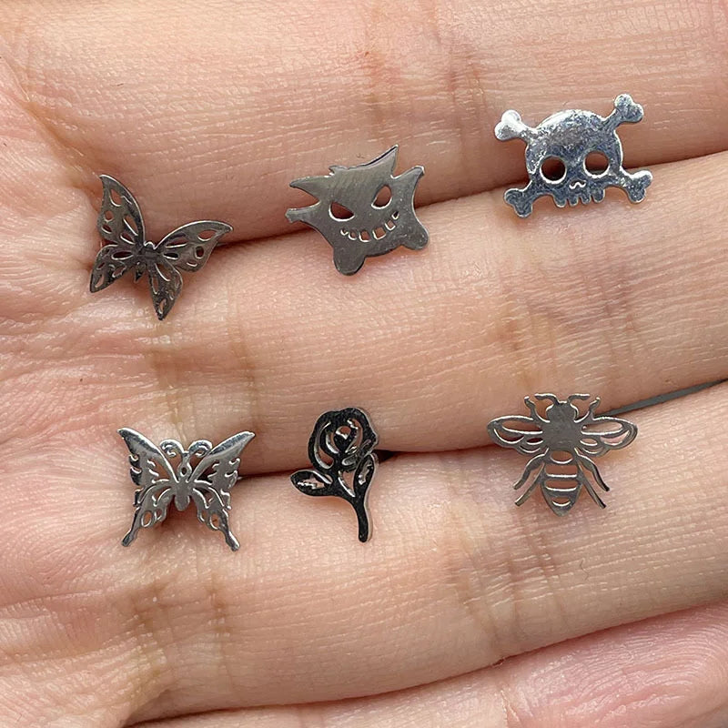 Titanium Steel Butterfly Rose Bee Tongue Ring