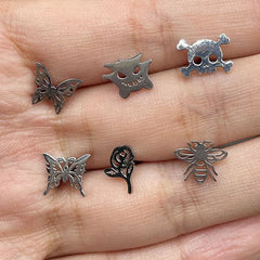 Titanium Steel Butterfly Rose Bee Tongue Ring