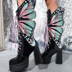 Waterproof Platform Thick Heel Mid-Calf Boot
