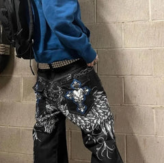 Y2K Gothic Pattern Print Loose Pant