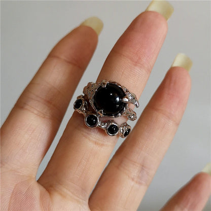 Gothic Thorny Rose Couple Ring