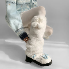 Gothic Heart Winter Faux Fur Sock