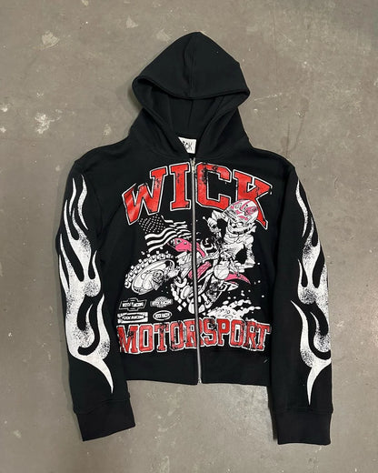 Gothic Printed Pattern Pullover Hoodie