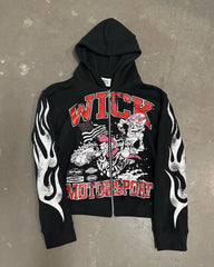 Gothic Printed Pattern Pullover Hoodie