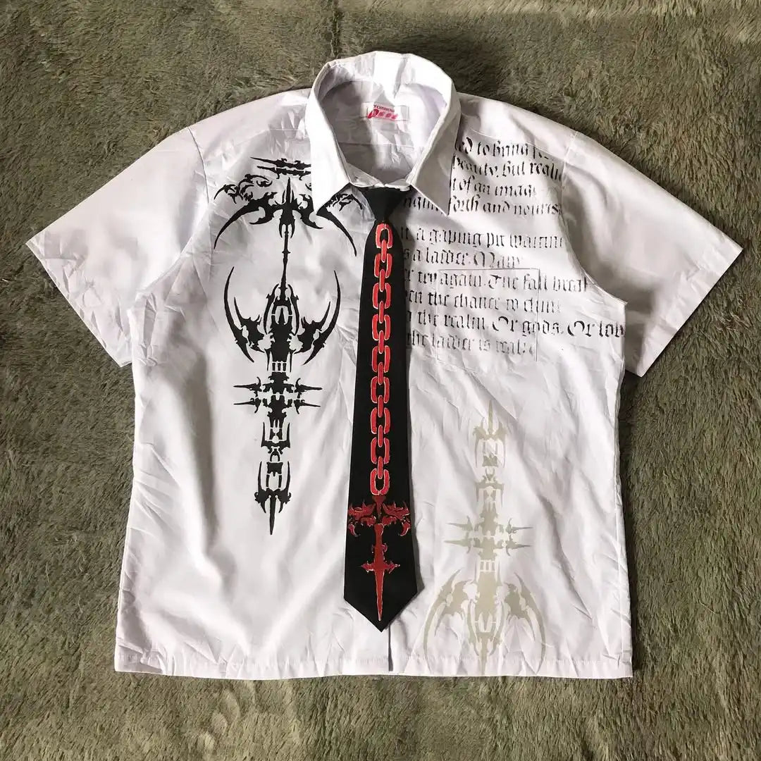 Gothic Letter Print Blouse Secondary image