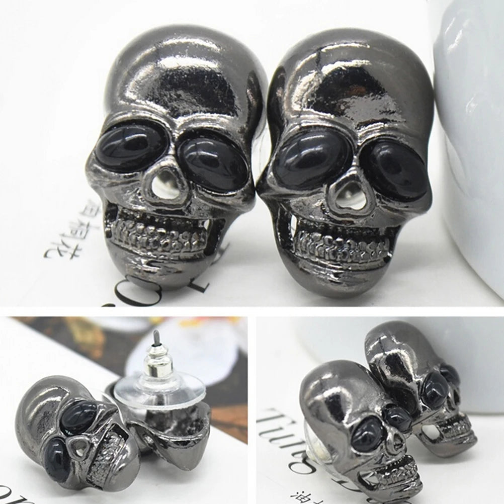 Halloween Black Spider Charm Stud Earring
