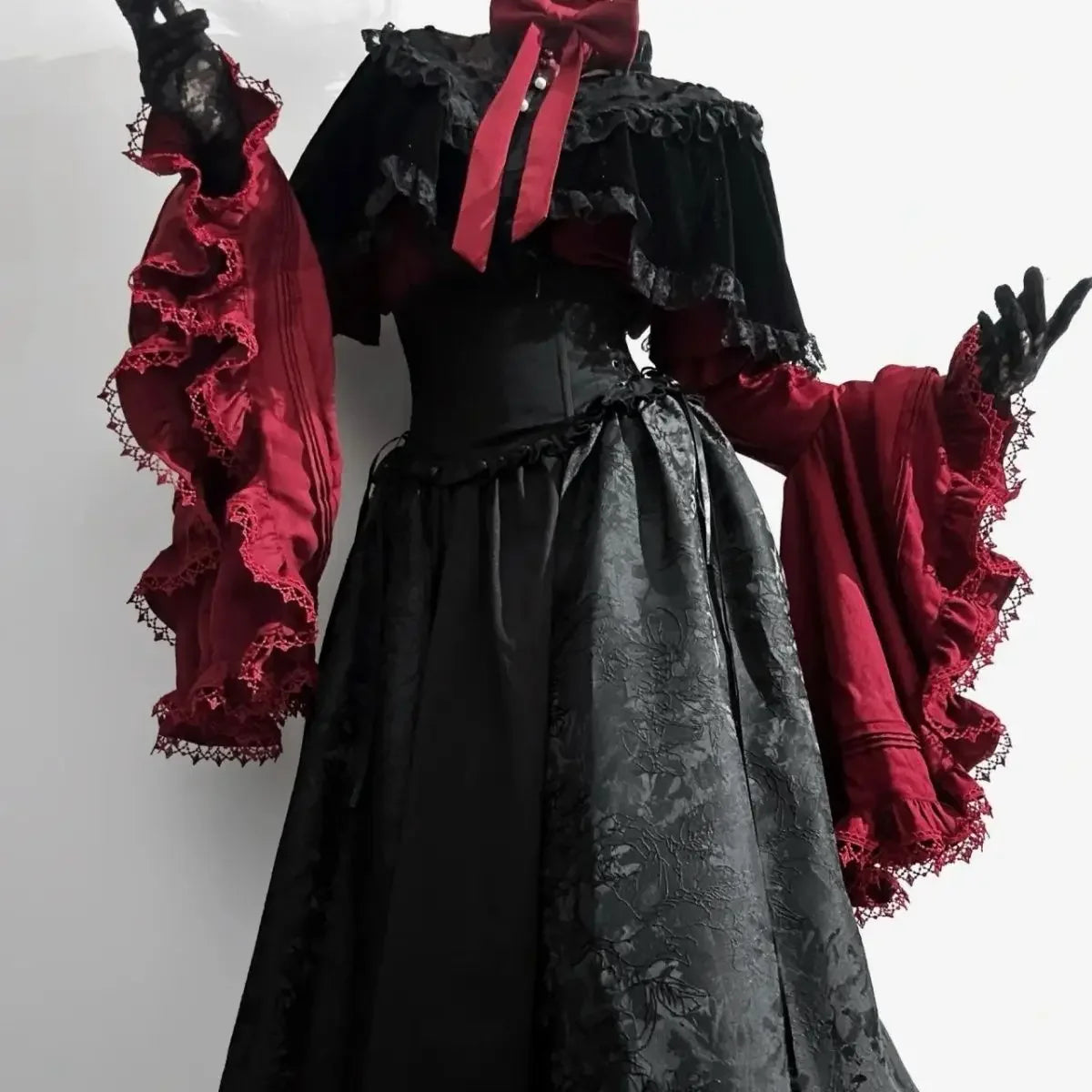 Flare Sleeve Lace Patchwork Blouse Secondary image