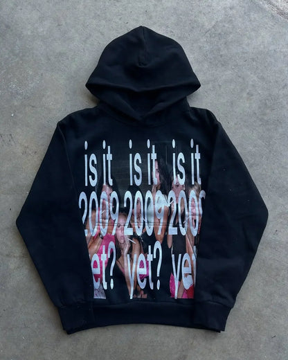 Gothic Casual Print Oversized Hoodie