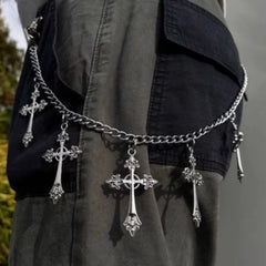 Cross Gothic Metal Waist Chain Belt