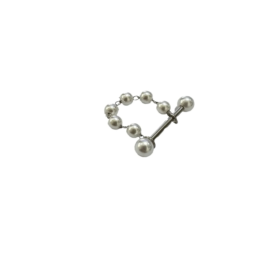 Acrylic Pearl With Chain Cute Tongue Ring
