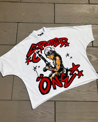 Retro Graphic Oversized Cotton T-shirt