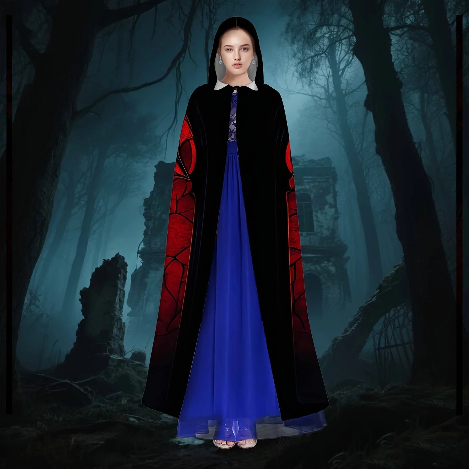 Bat Silhouette Printed Cloak Secondary image