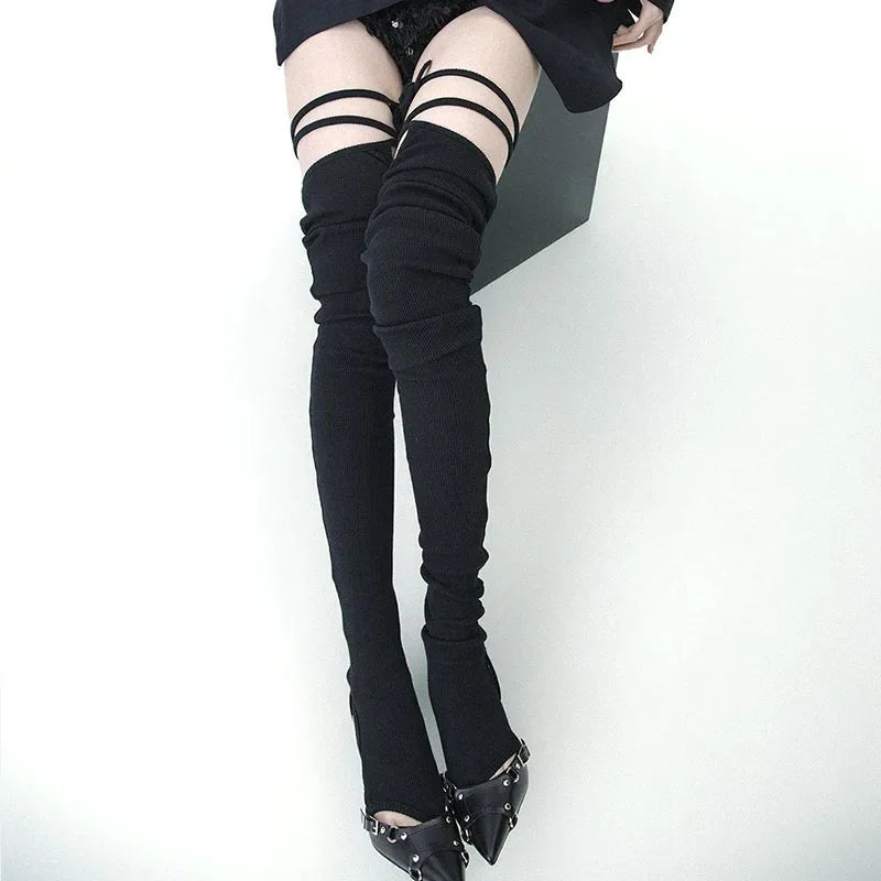 Gothic Tie Split Toe Knee Sock