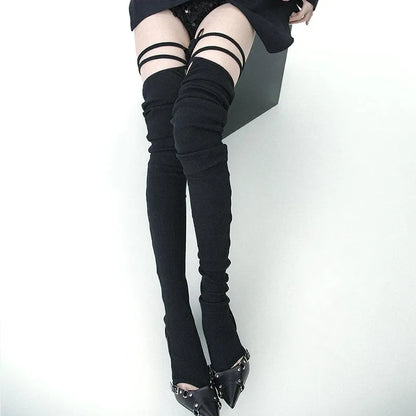 Gothic Tie Split Toe Knee Sock