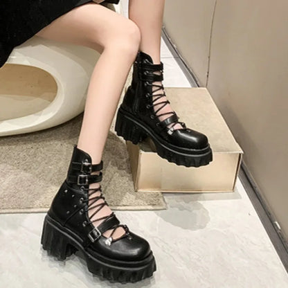 PU Leather Gothic Rivet Sandal