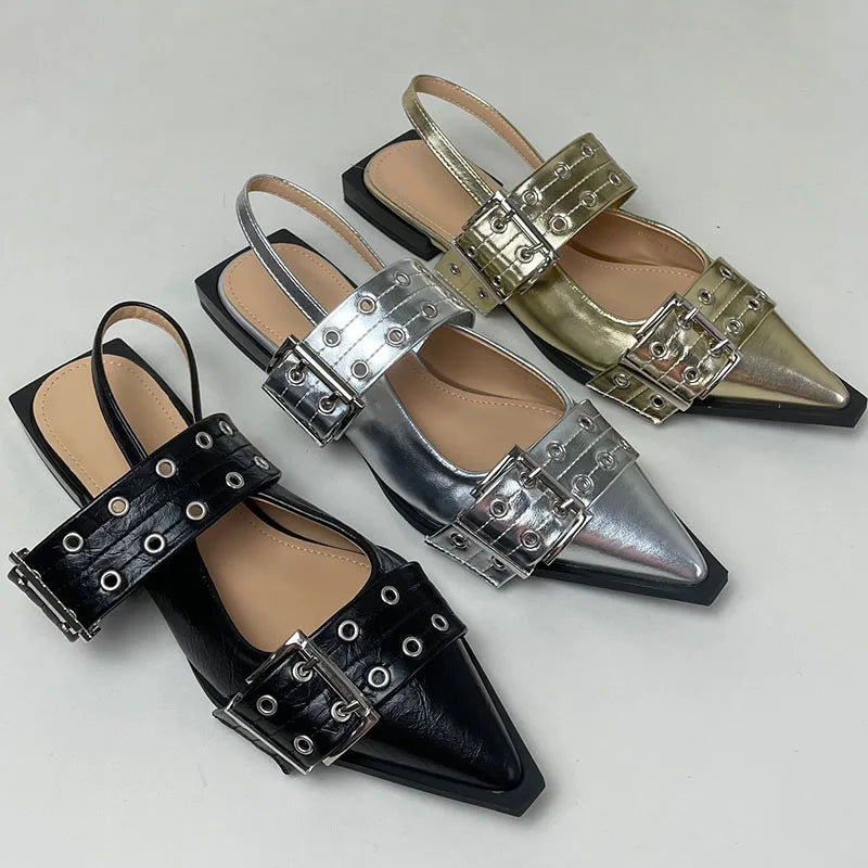Big Size 43 Fashion Shallow Slingbacks Pointed Toe Flat Main image