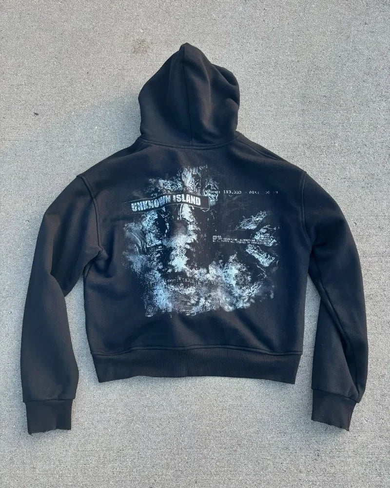 Gothic Cartoon Print Pullover Hoodie Main image
