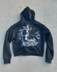 Gothic Cartoon Print Pullover Hoodie