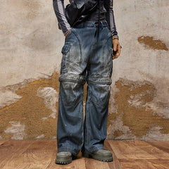 Retro Gothic Multi-Pocket Denim Pant