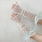 Gothic Lace Floral Ribbon Glove