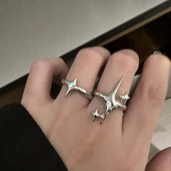 Irregular Cross Star Gothic Ring
