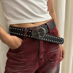 Unisex Gothic Cross Rivet Belt