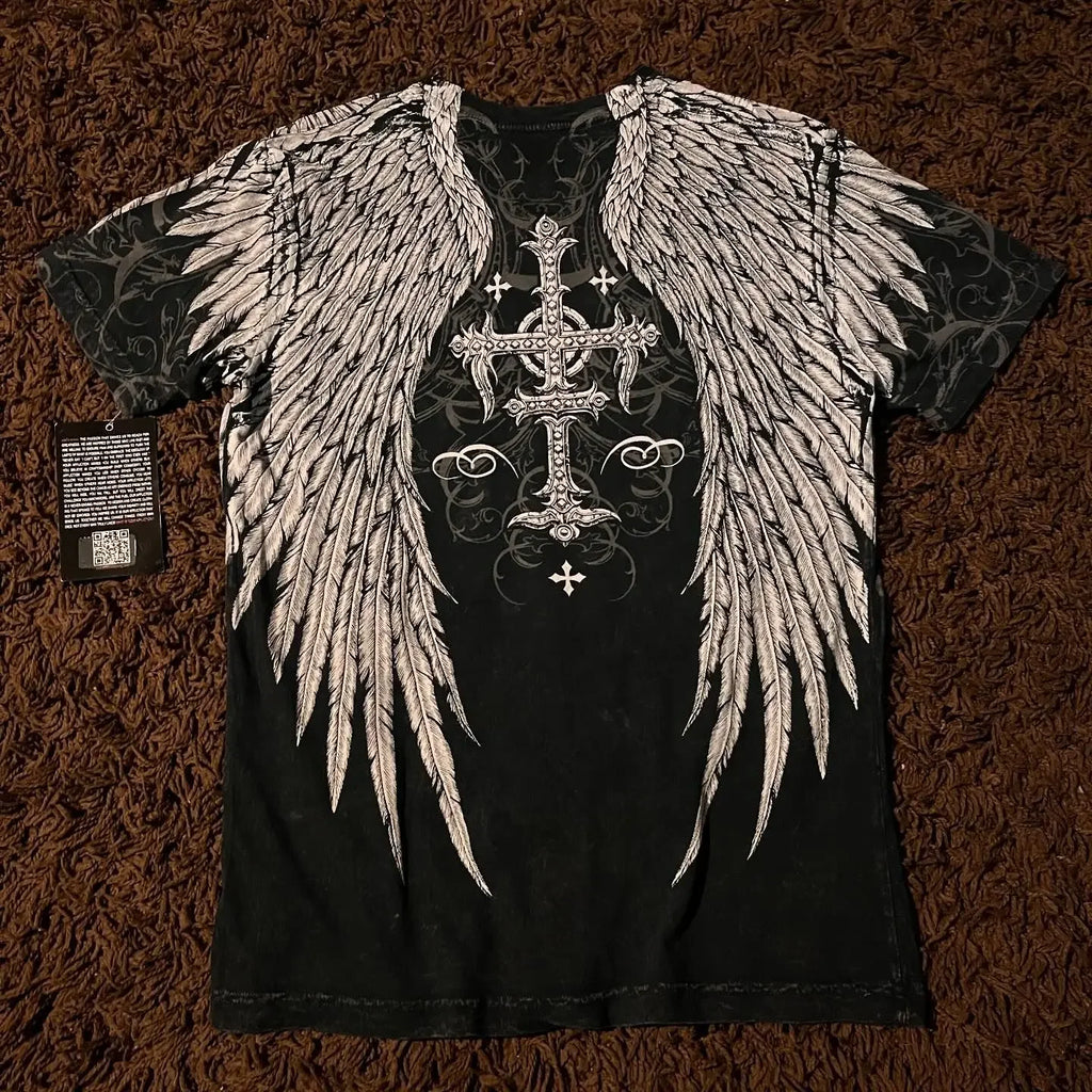 Skull Cross Print Graphic T-shirt