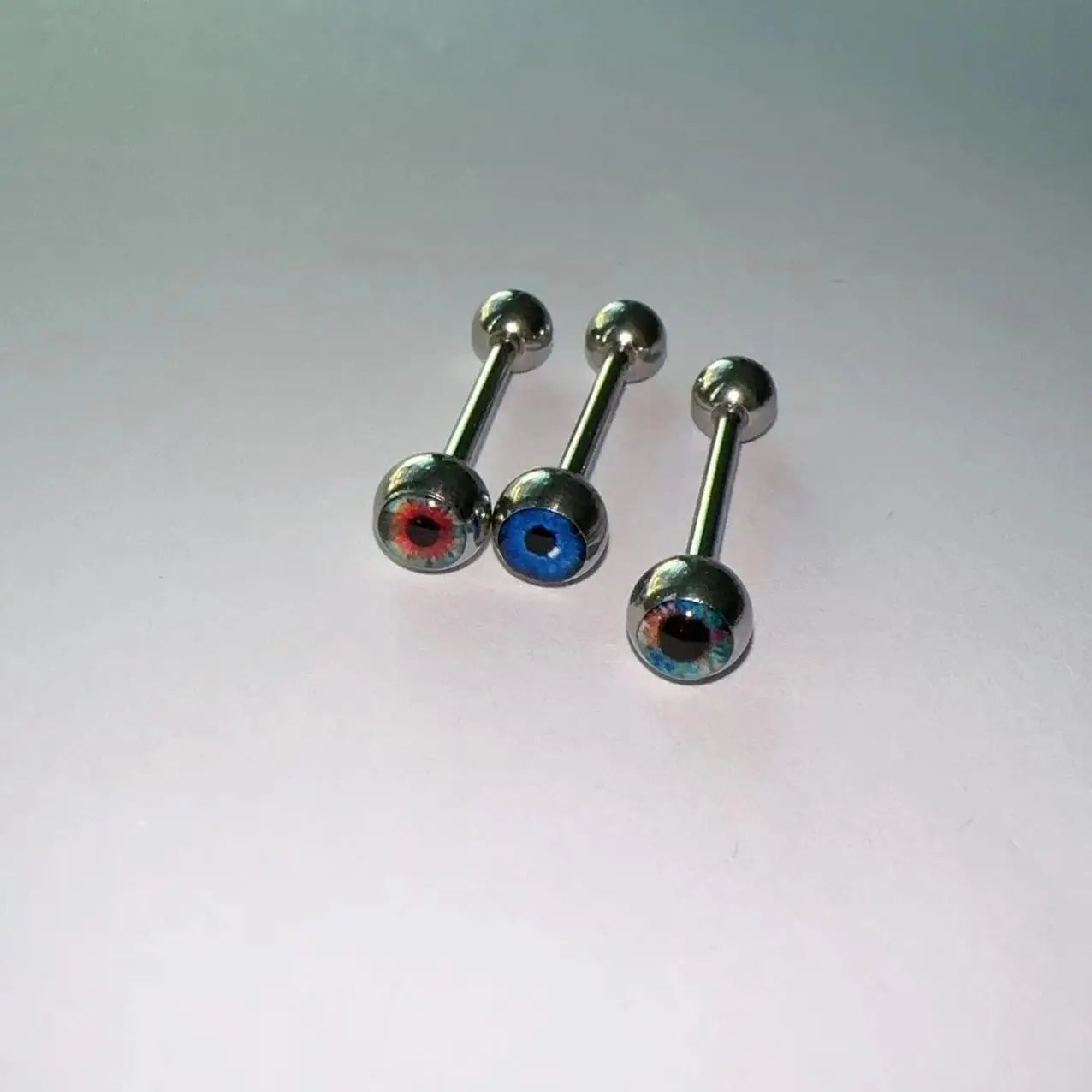 Magic Pupil Glued Eye Stainless Steel Tongue Ring