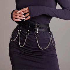 Trend Gothic Punk Leather Waist Belt