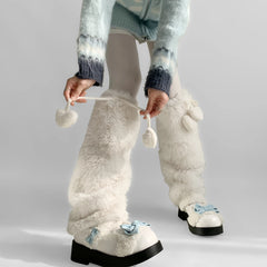 Gothic Heart Winter Faux Fur Sock