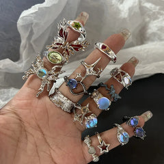 Kpop Goth Geometric Gothic Star Ring