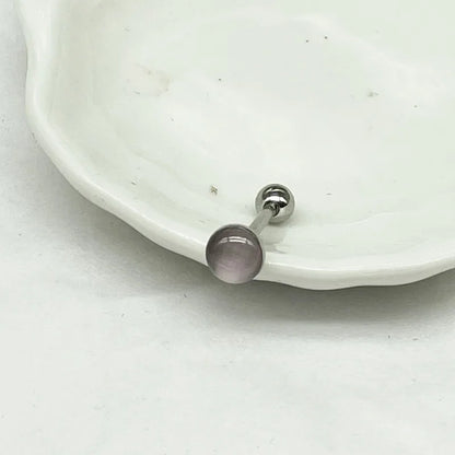 Opal Titanium Steel Cat's Eye Tongue Ring