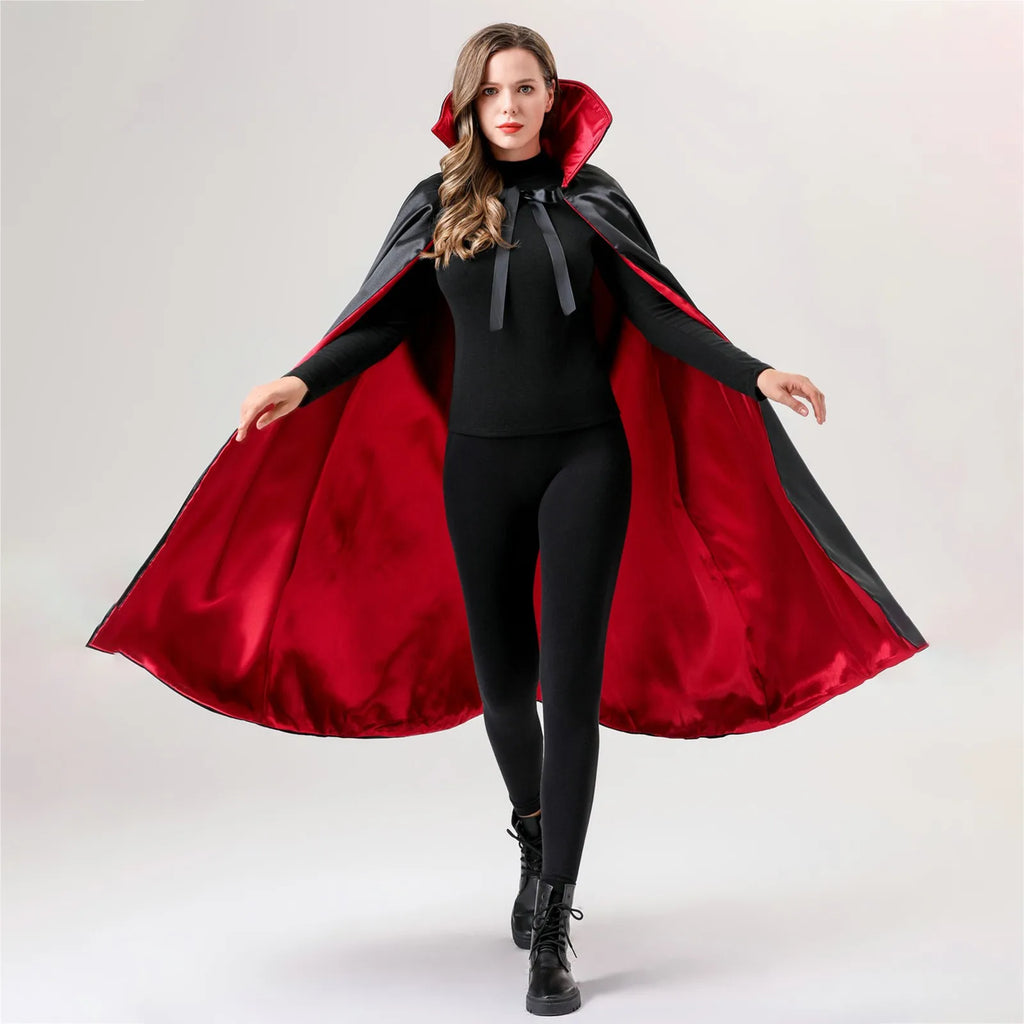 Lace-Up Stand Collar Cloak