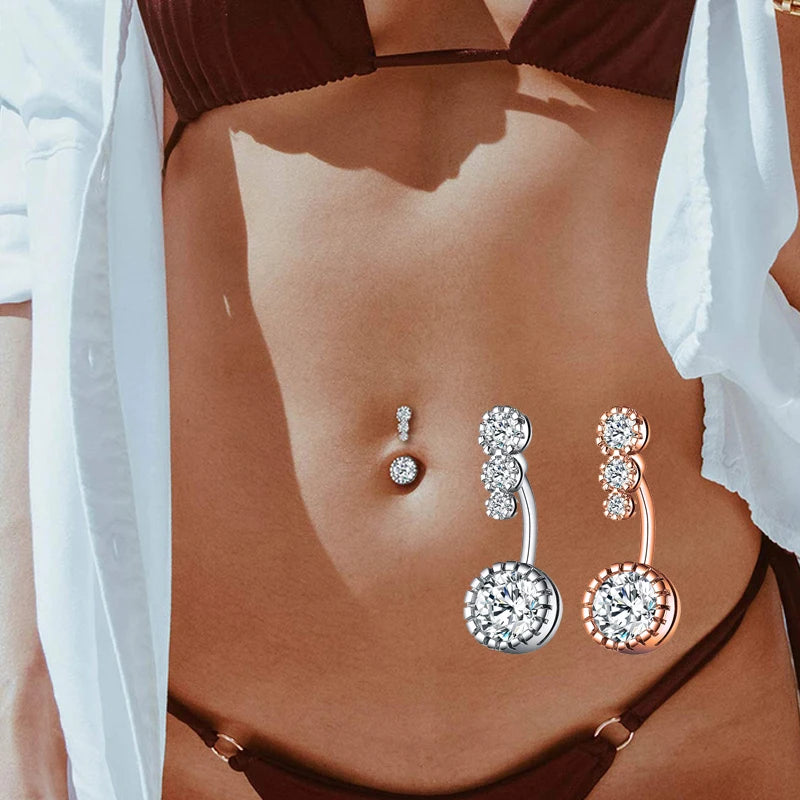 Classic Zircon Drop Gothic Belly Ring Main image