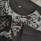 Wing Pattern Gothic Cotton T-shirt