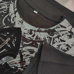 Wing Pattern Gothic Cotton T-shirt