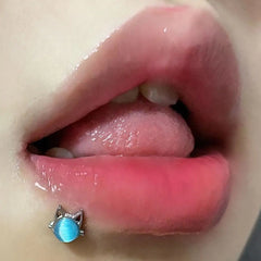 Y2K Blue Cat Eye Lip Stud